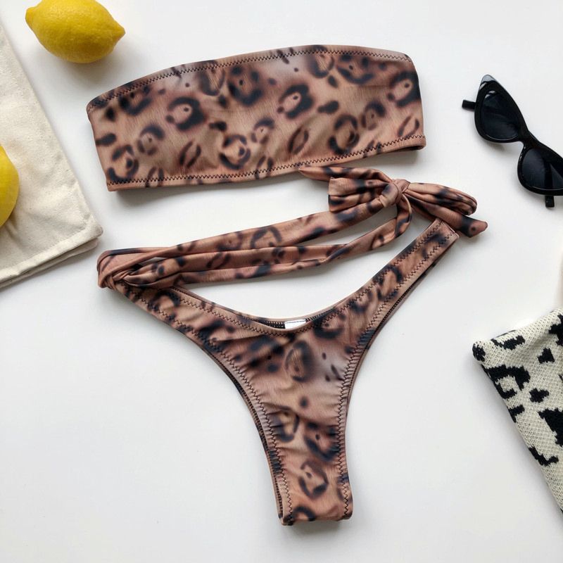 Leopard Printed Two-piece Bikini|Size: M