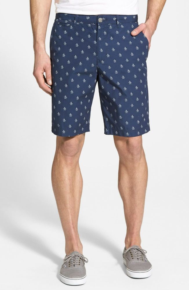 Original Penguin Printed Shorts|Size: 33 (Available In Khaki Color)