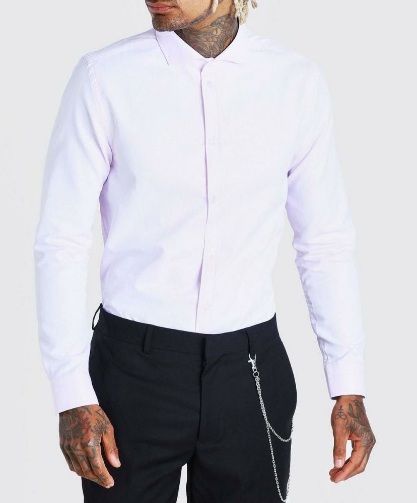 White Long Sleeve Formal Shirt|Size: XL