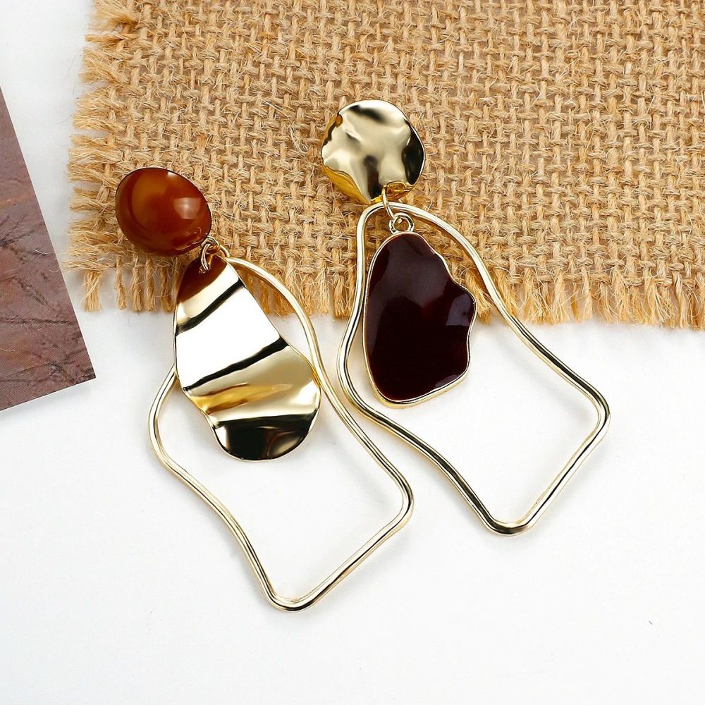 Gold Fashion Alloy Drop Earrings