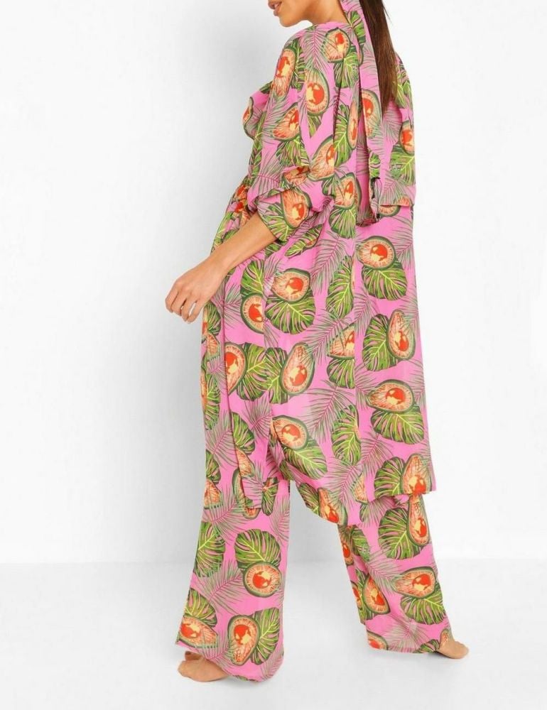 Pink Tropical Print 4 Piece Set Size: M