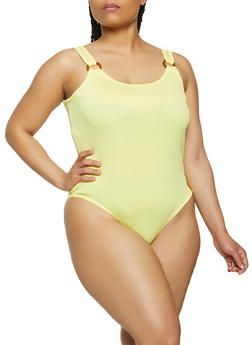 Lime O Ring Strap Bodysuit|Size: 3X 