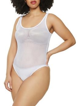 White Fishnet Bodysuit|Size: 3XL 