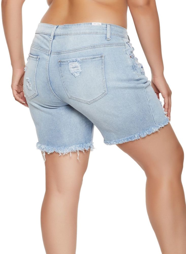 #776558 Denim Jean Shorts Distressed|Size: 20