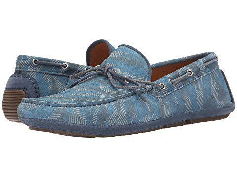 Leather Blue Printed Suede Loafer|Size: 8M