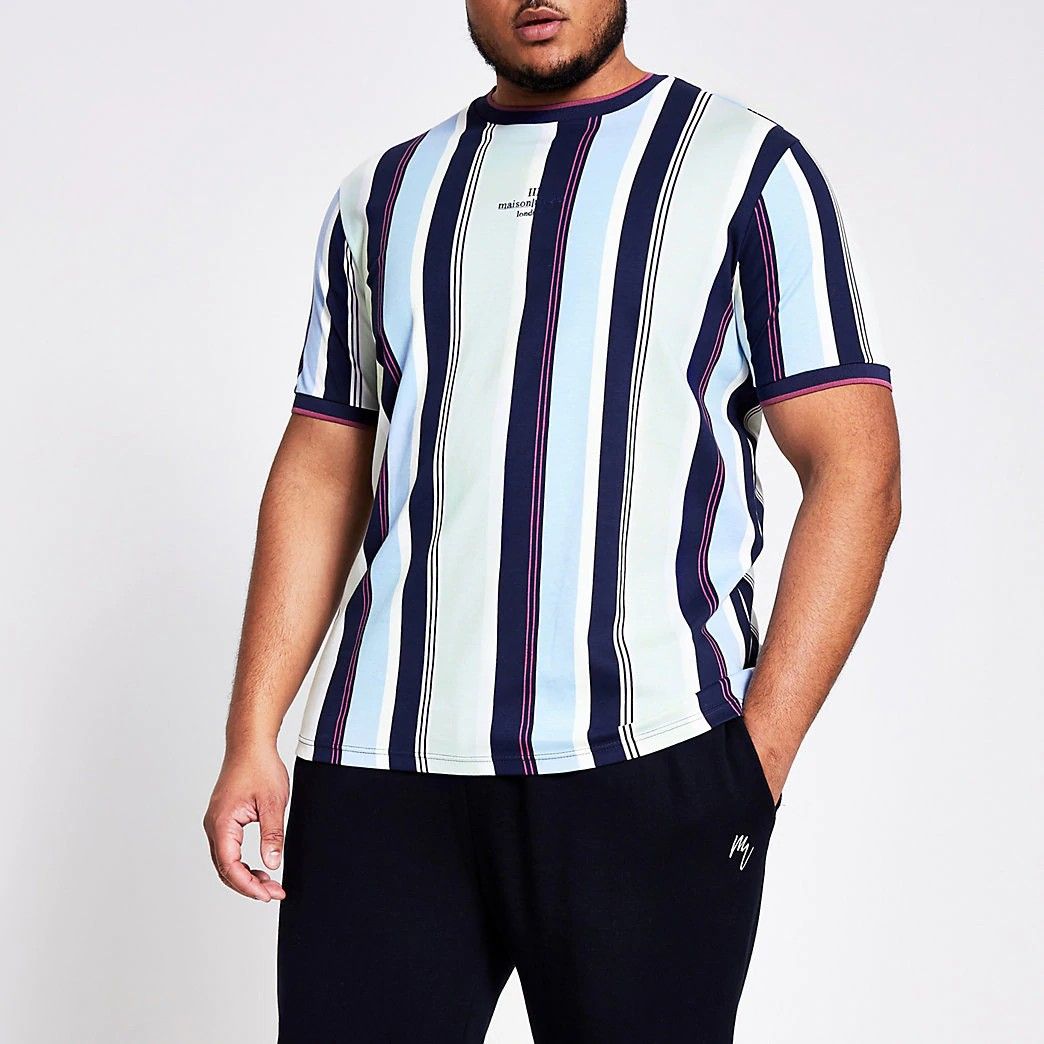 Big & Tall Stripe Slim Fit T-shirt|XXXXXL