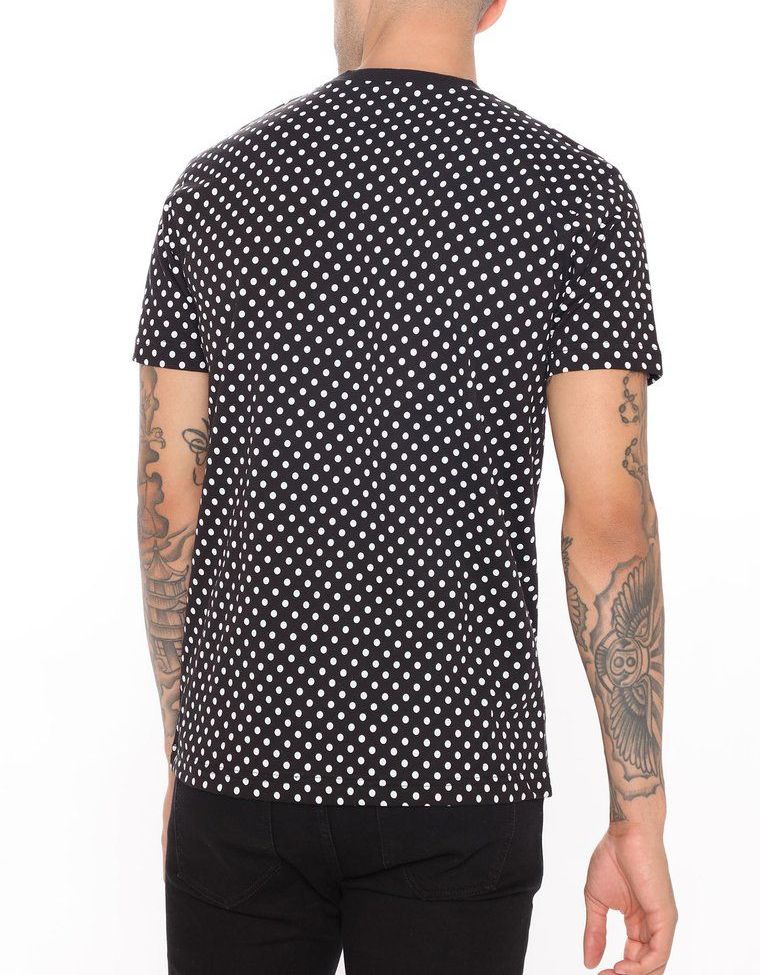 Polka Dot Short Sleeve T-Shirt|Size: XL