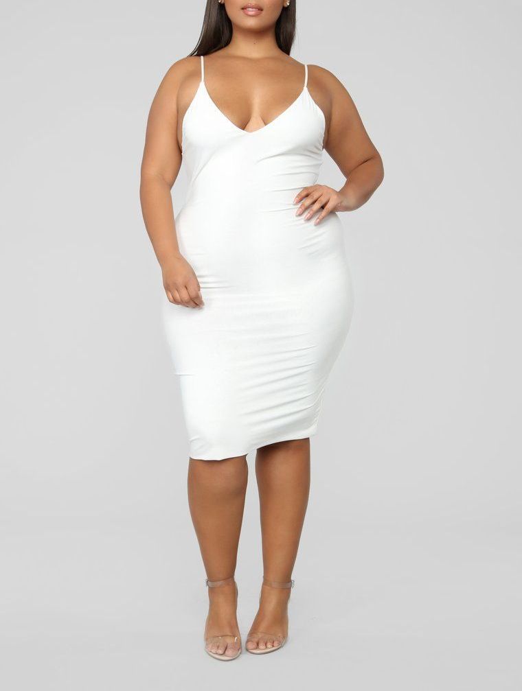 White Midi Dress Size: L