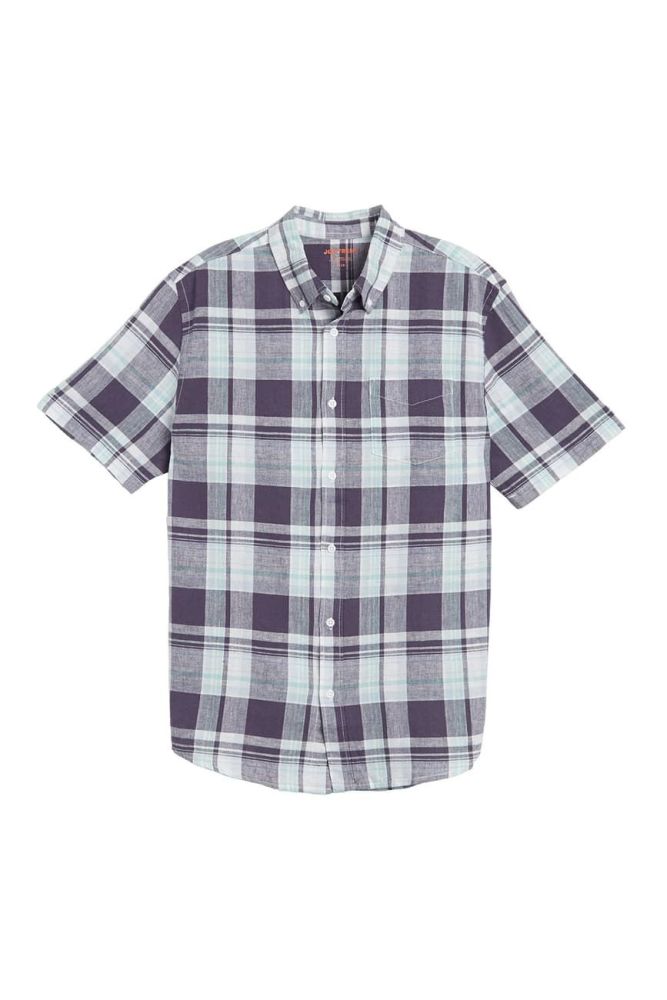 Long Sleeve Plaid Short Sleeve Shirt Size: XXL