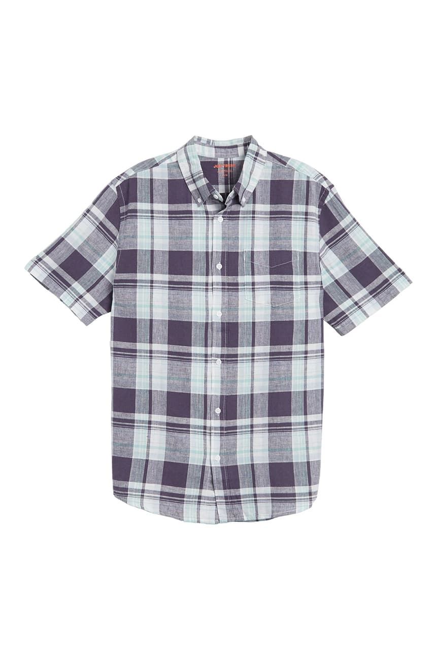 Long Sleeve Plaid Short Sleeve Shirt|Size: XXL