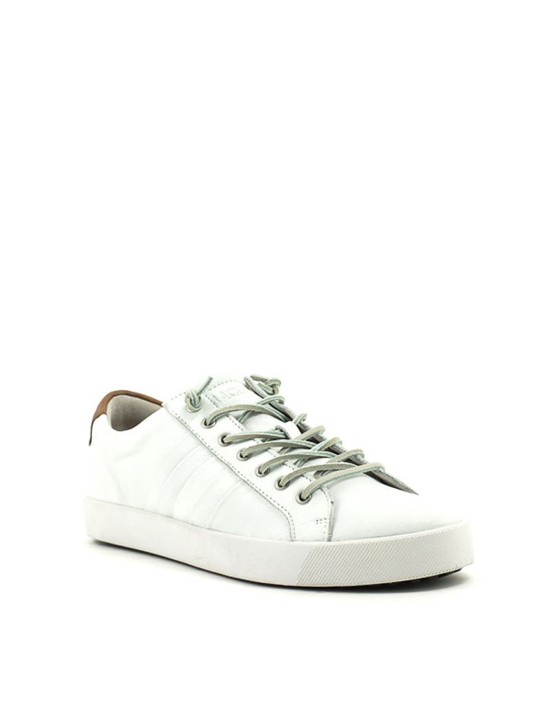 White Leather Low Top Sneaker|Size: 14