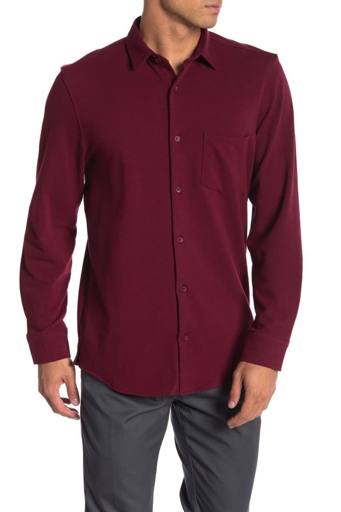 Solid Long Sleeve Tailored Fit Shirt|Size: S