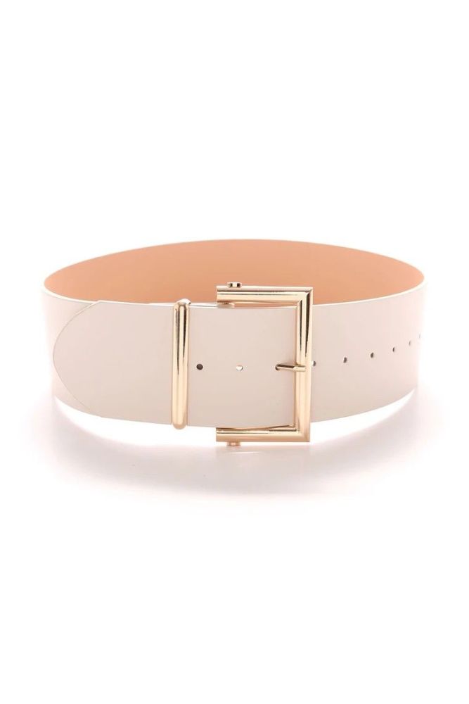 Square Buckle Wide Belt|Size: OS