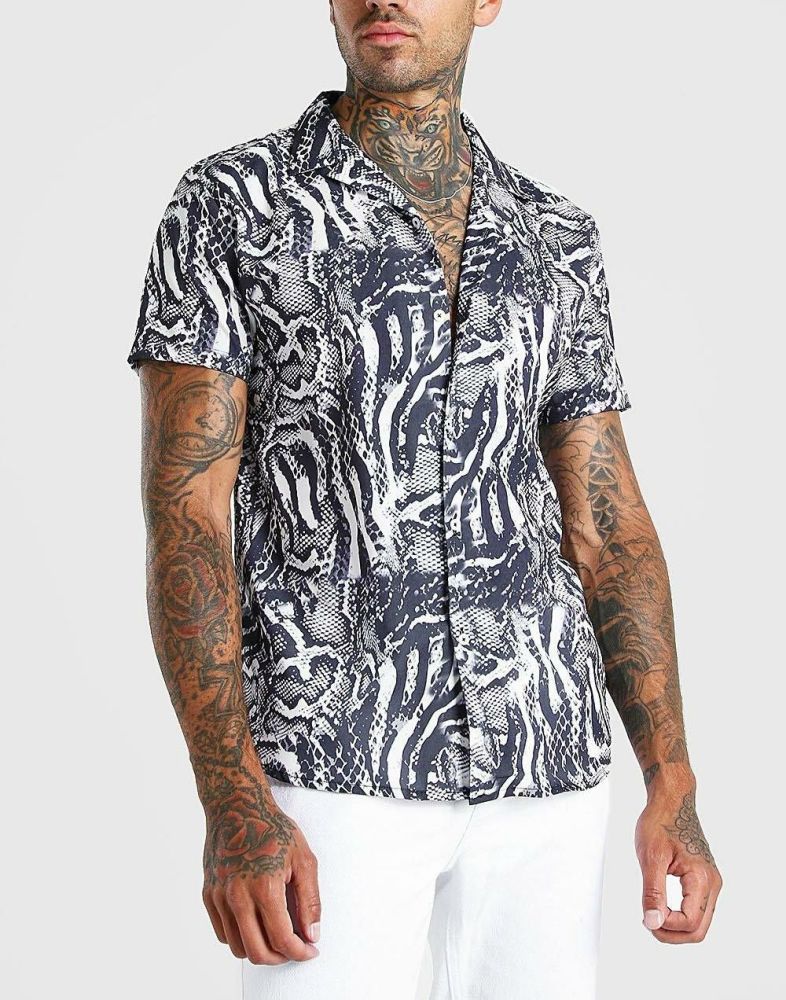 Short Sleeve Paisley Print Shirt|Size: XS