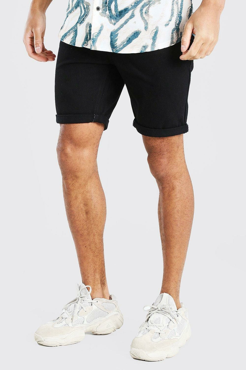 Black Slim Fit Jean Shorts|Size: 36