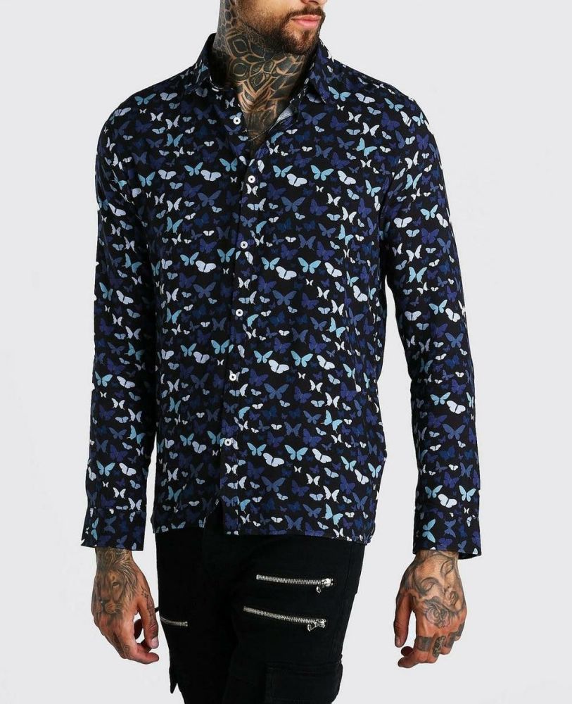 Long Sleeve Floral Print Shirt|Size: XS