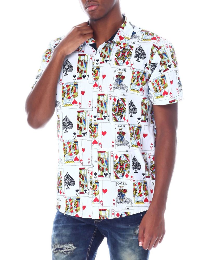 Playing cards printed shirts Sale