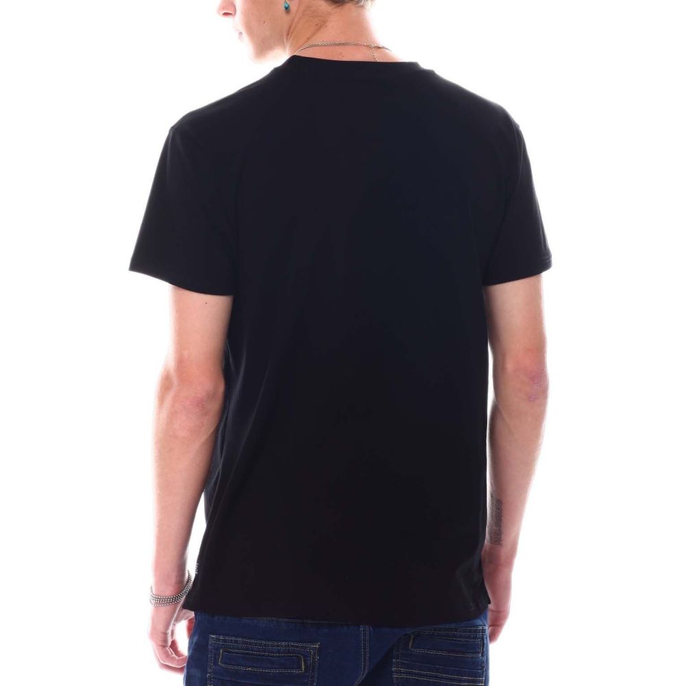 Black Short Sleeve Printed T-Shirt|Size: L