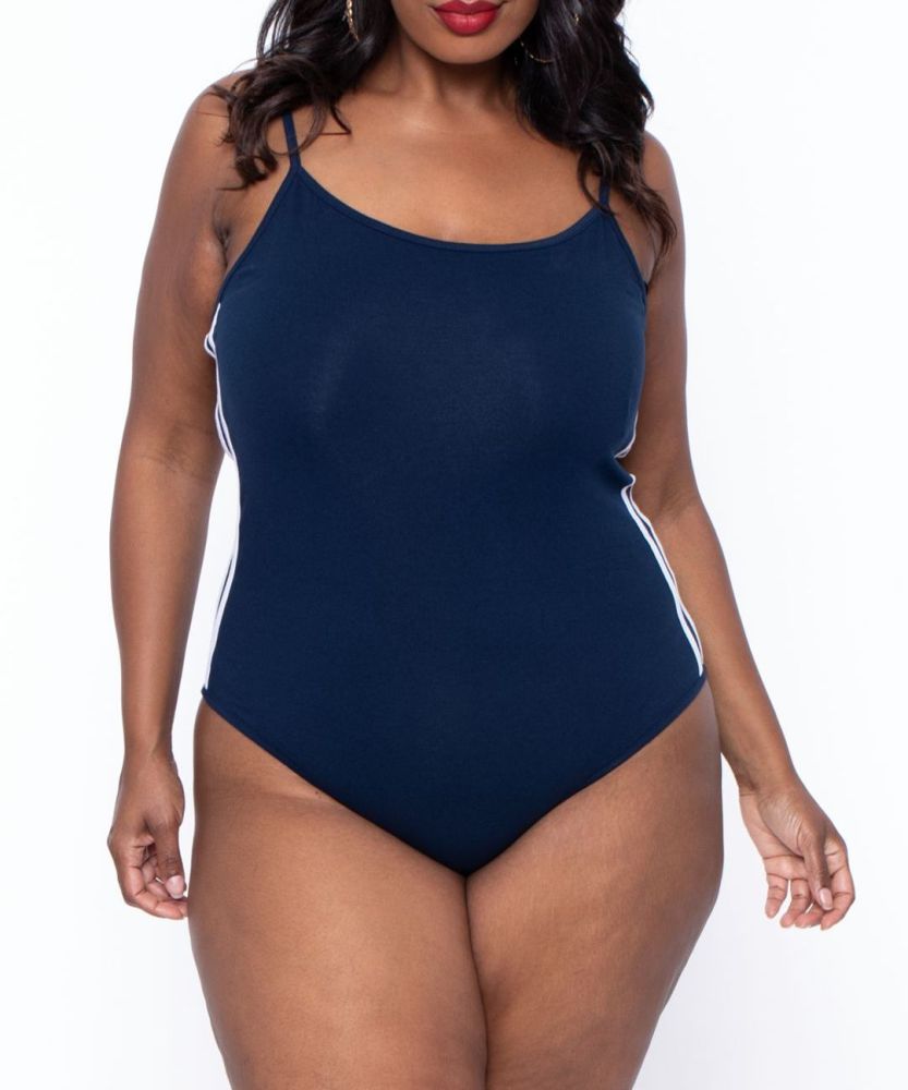 Navy Blue Sleeveless Ready 2 Go Bodysuit|Size: S