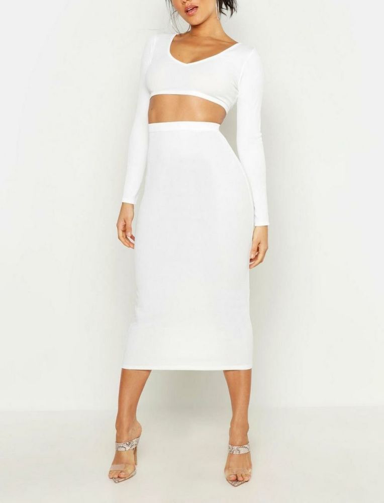 White Two-Piece Skirt Set Size: M