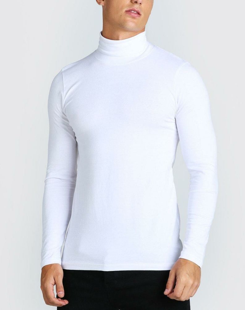 Off-White Turtleneck White Muscle Fit Long Sleeve T-Shirt Size: M SKU: 57N6758