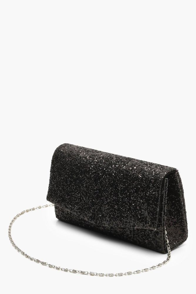 New Markdown Available In Black|Rose Gold|Silver Glitter Envelope Clutch