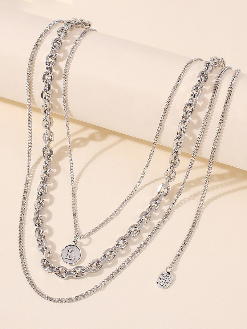 Vintage Punk Style Silver Necklace Chain