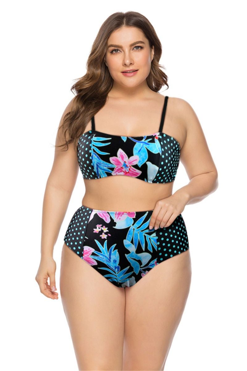 Printed Two-piece Swimwear|Size: 2XL