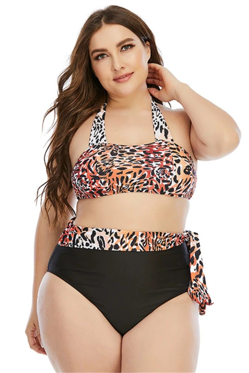 Leopard Print Two-piece Swimwear|Size: 4XL