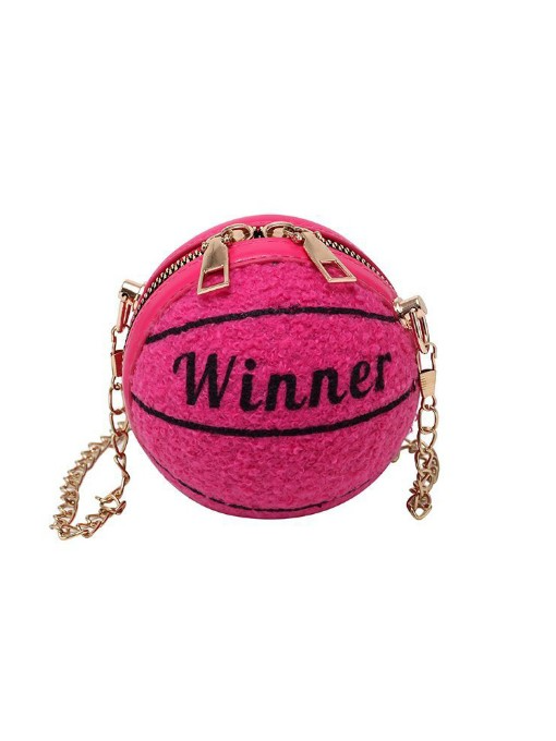 Pink Basketball Round Mini Shoulder Bag