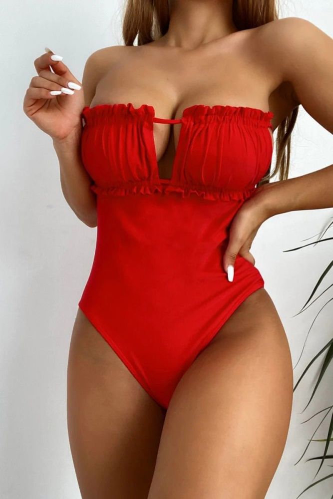 Red One-piece Bikini|Size: S