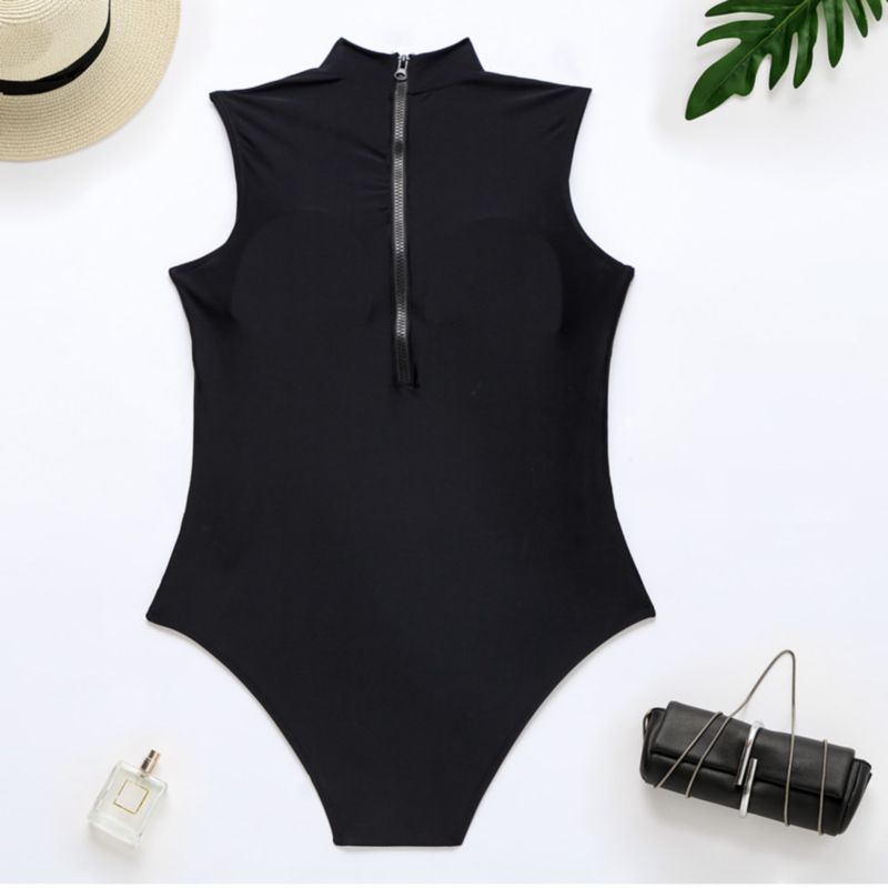 Green/Black One-piece Swimwear|Size: L 