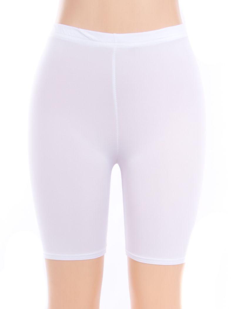 White Slim Fit Biker/Yoga Short|Size: S