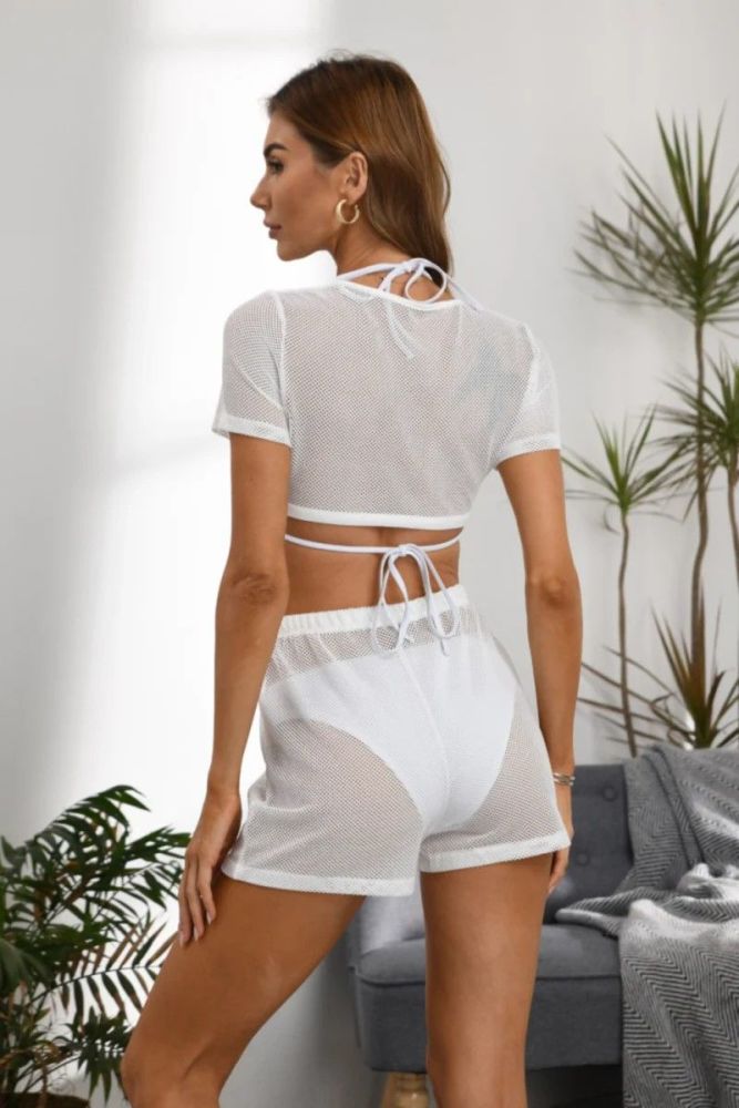 White See Through Mesh Short (Without Lining)Size: M