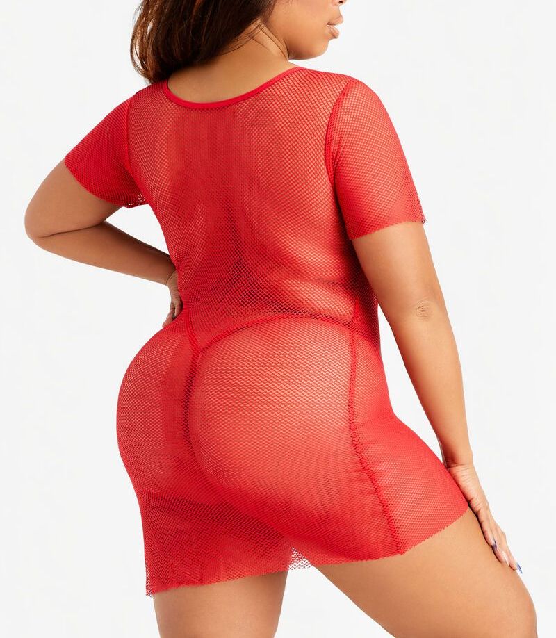 Red Mesh Short Sleeve Size: 1X