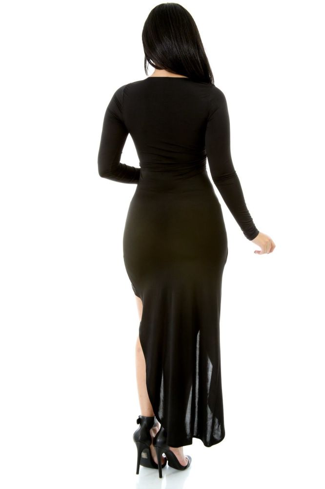 Size: M Black Long Sleeve Stretchy Fit Dress SKU: BLSSFD-DM