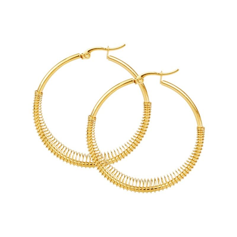 40MM | Stainless Steel Gold Tone Hoops
