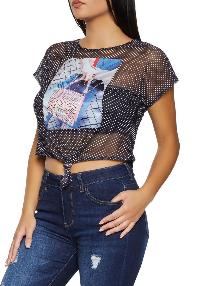 Graphic Printed Crop Top|Size: M