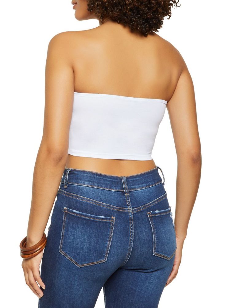 Solid White Bandeau Top|Size: XL