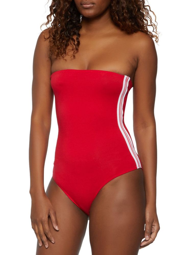 Red Striped Tape Size Bodysuit