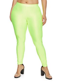 Lime Solid Spandex Leggings|Size: 3XL
