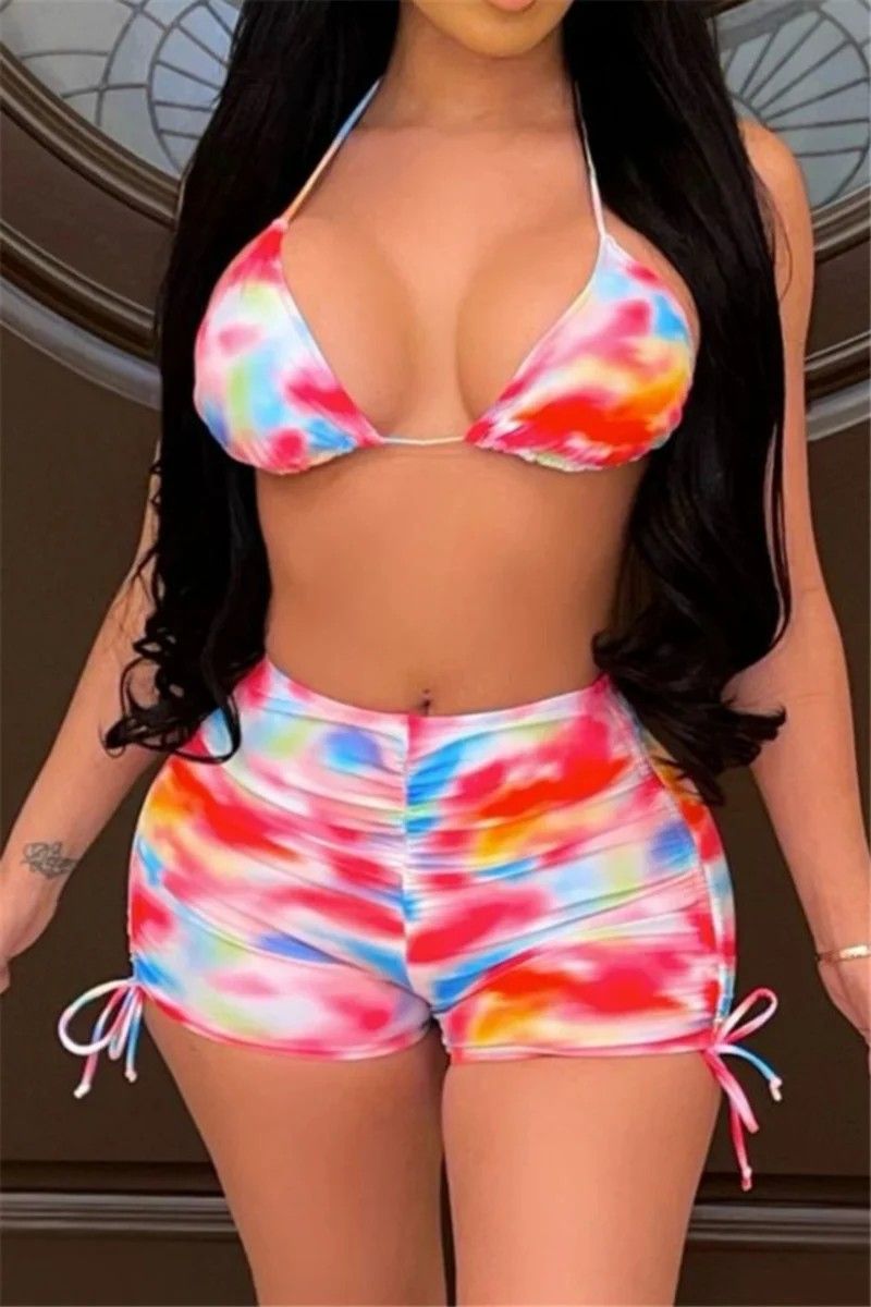 Summer Multicolor Print Two-Piece Set|Size: M