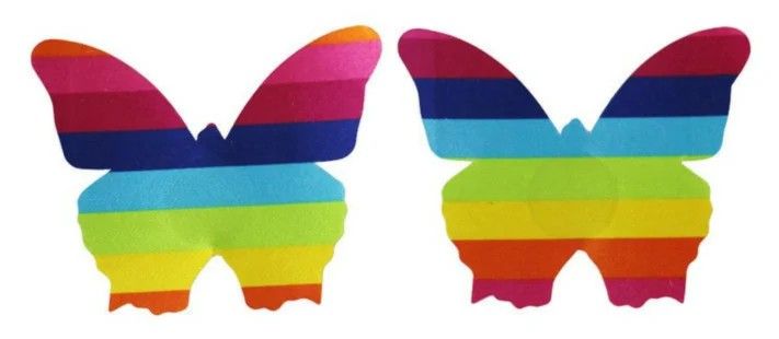 Disposable Rainbow Butterfly Nipple Pads (Size:10.0 8.0cm)