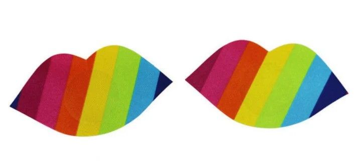 Disposable Rainbow Color Lip Design Nipple Pad (Size:8.5 4.6cm)