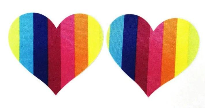 Disposable Rainbow Color Heart Shape Nipple Pad (Size:7.7 6.7cm)