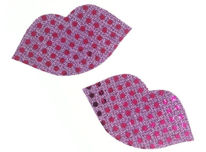 Disposable Sequin Lip Shape Nipple Pad 