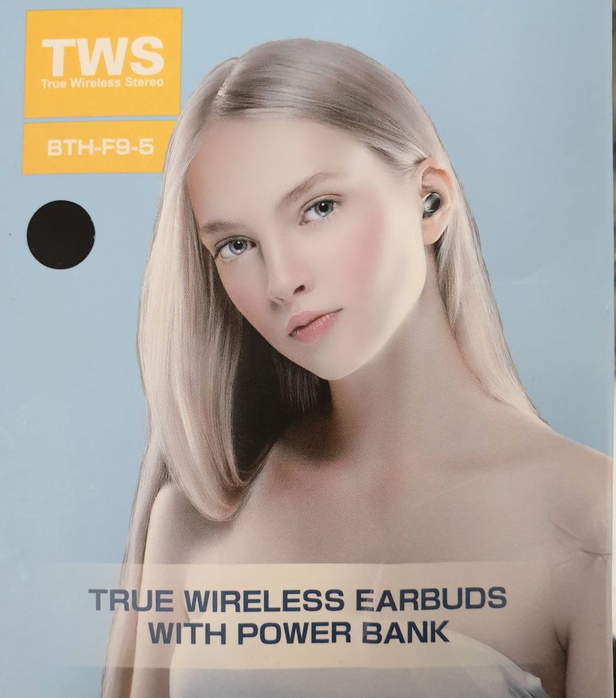 TWS Black Bluetooth Wireless Headphones 