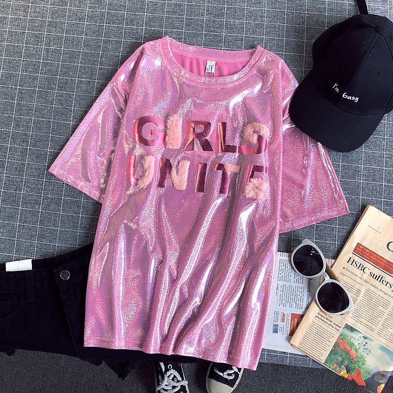 Pink Oversized Loose Fit T-Shirt |Size: M
