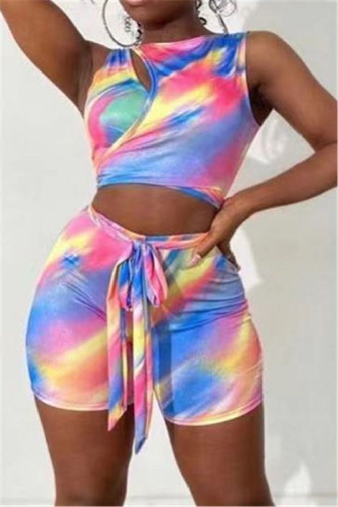 NEW MARKDOWN Tie-Dye Printed Sleeveless Lace-Up Playsuit Size: M