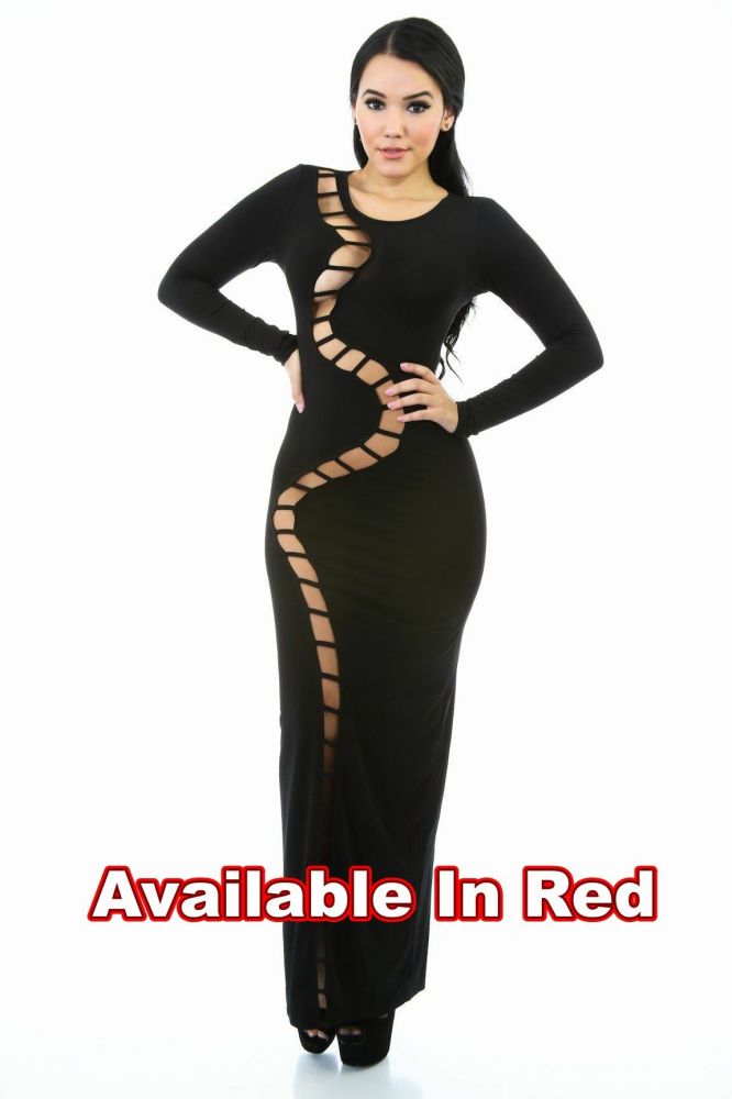 Red Snake Sizzle Long Maxi Dress Size: L
